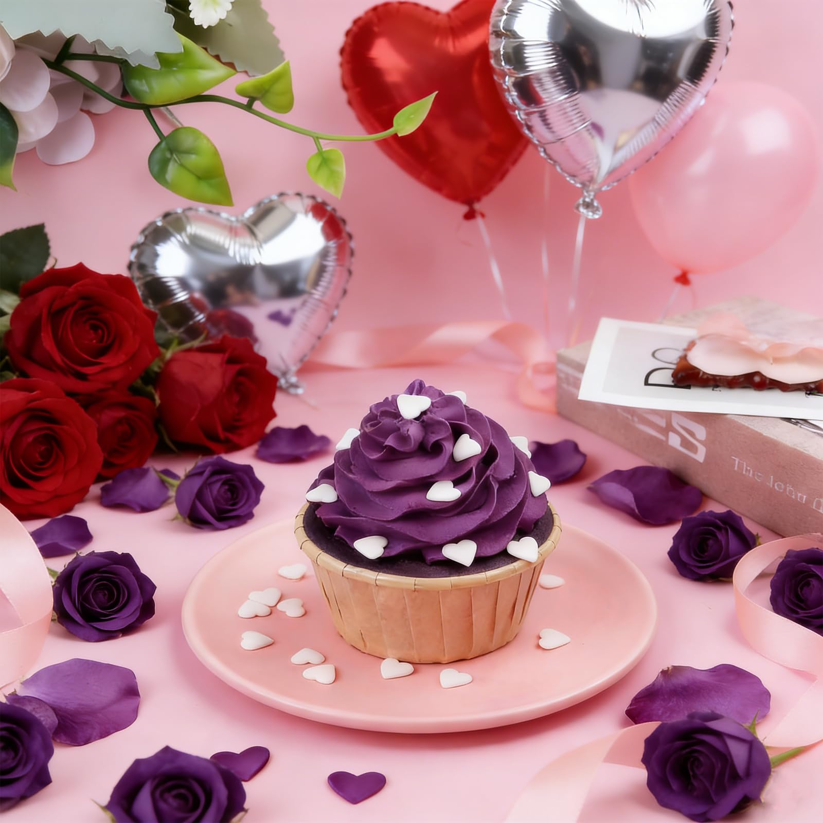 LittleStar heart confetti sprinkles provide edible toppers for charming dessert displays