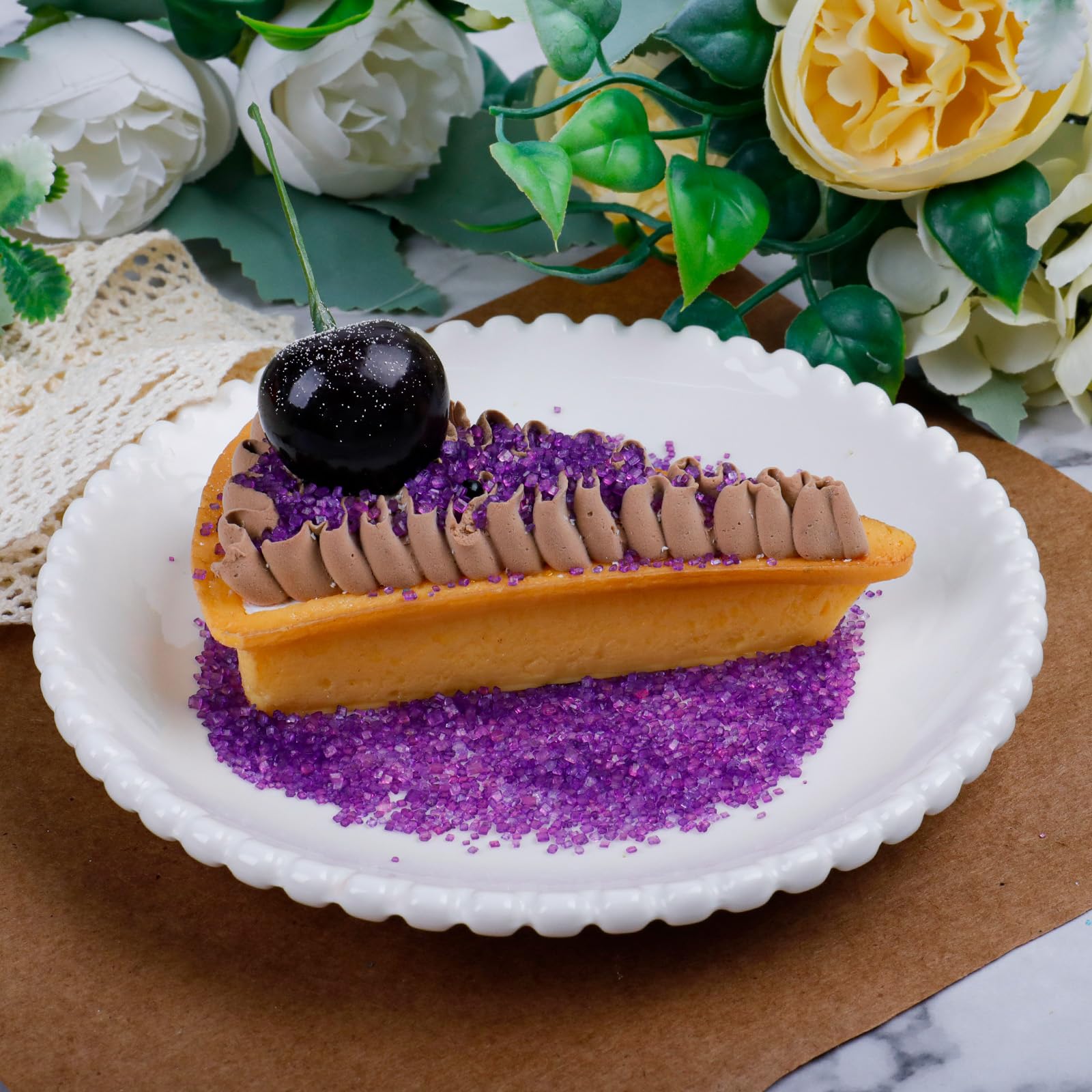 LittleStar purple sanding sugar on cakes for festive accents