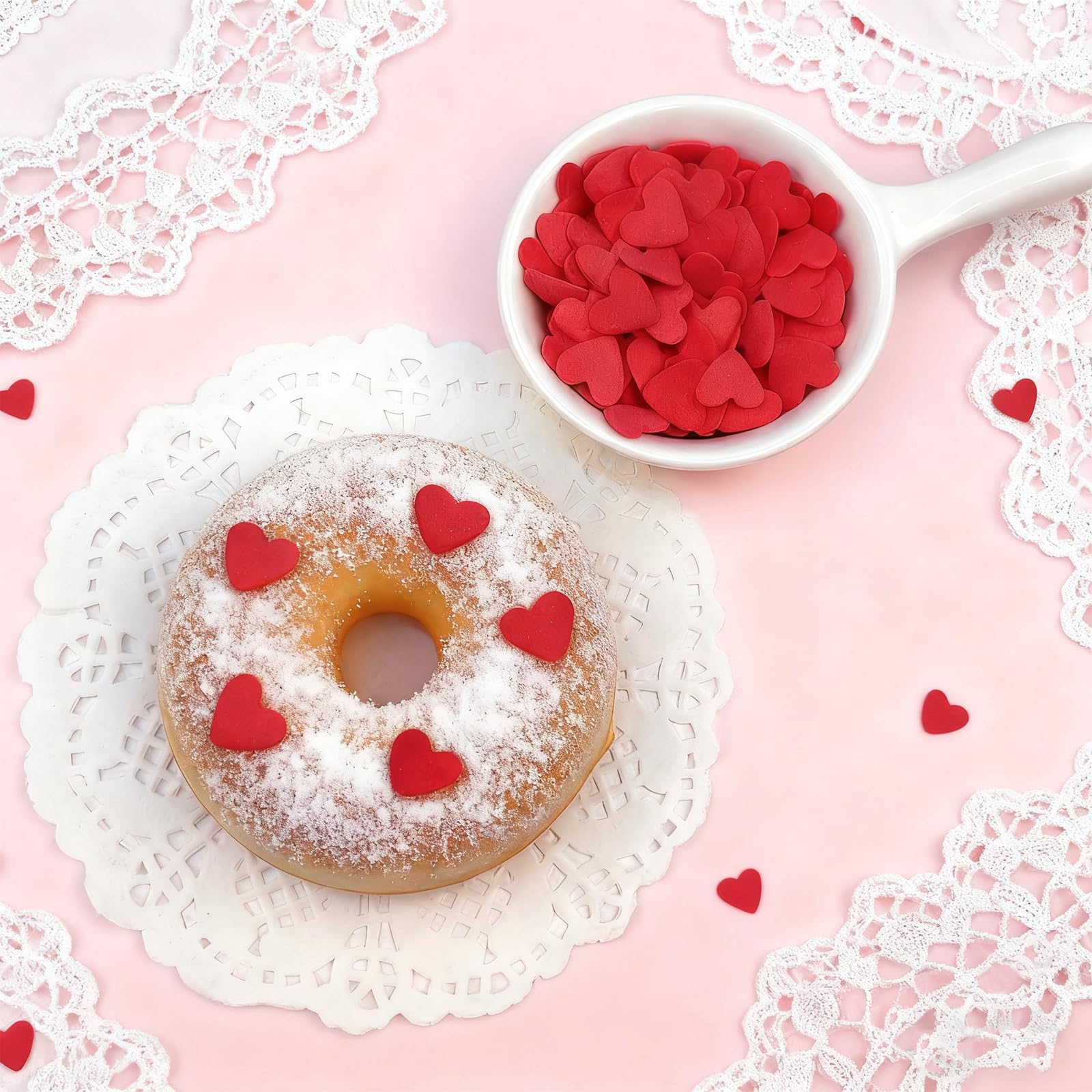 LittleStar red heart sprinkles color baking projects for celebrations.