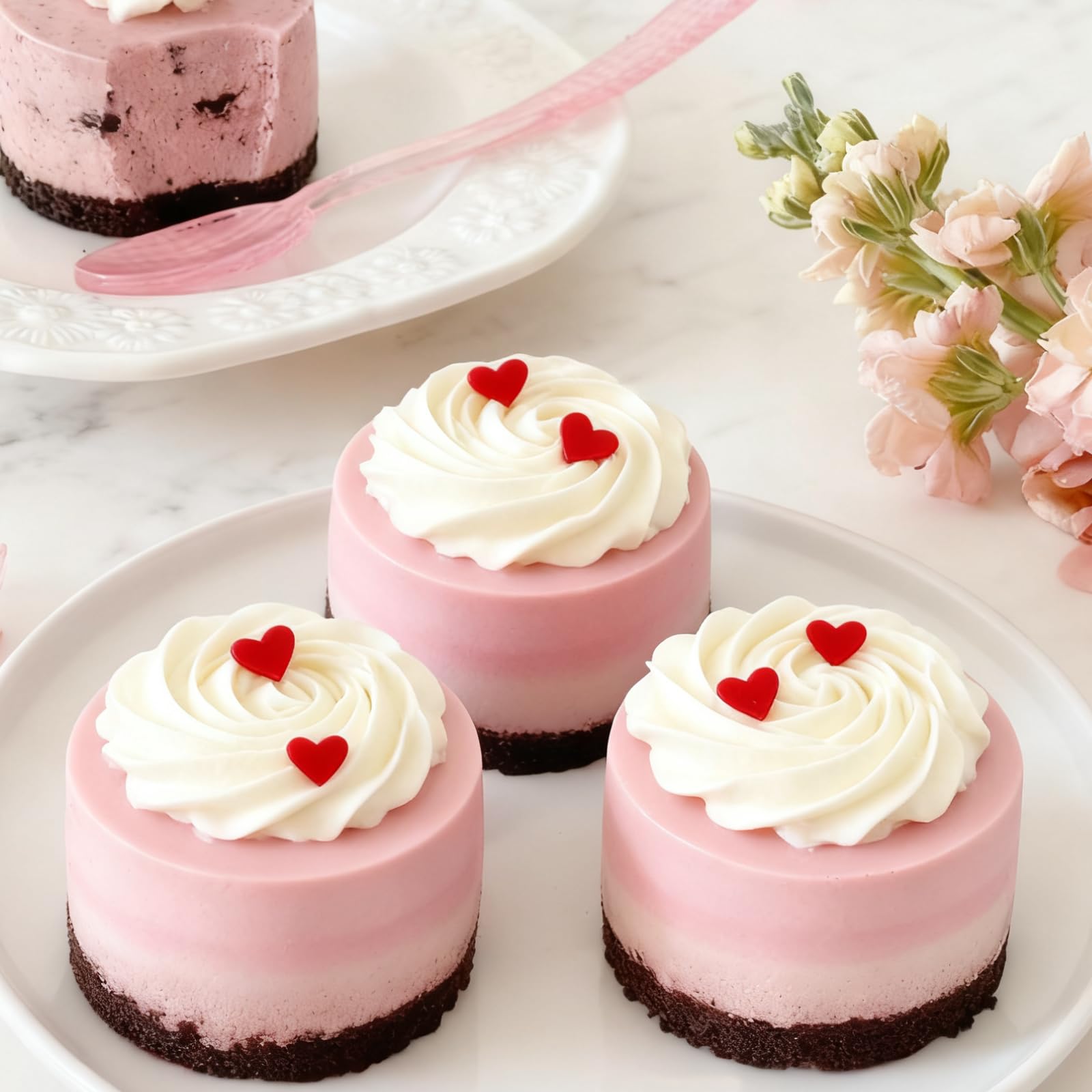 LittleStar red heart sprinkles decorate macarons for a Valentine touch.