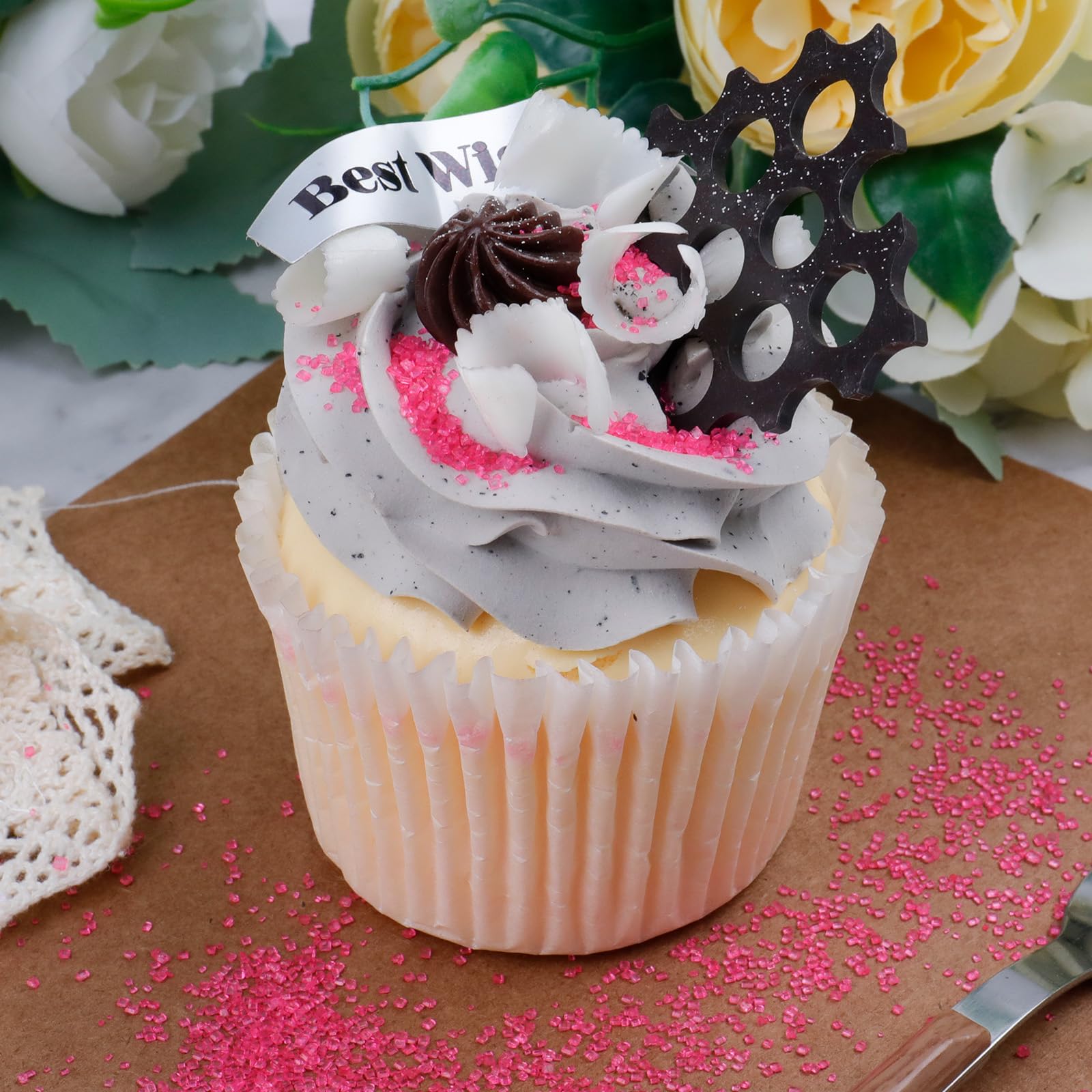 LittleStar sparkling pink sugar for cookies creates dazzling cupcakes and donuts.