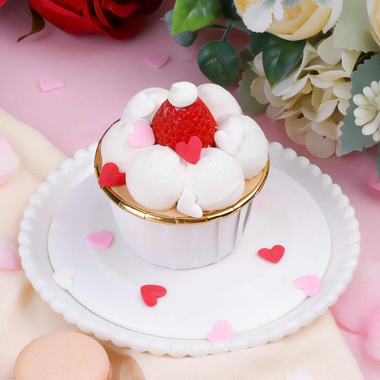 LittleStar sugar heart sprinkles for vanilla desserts elevate appearance and mood
