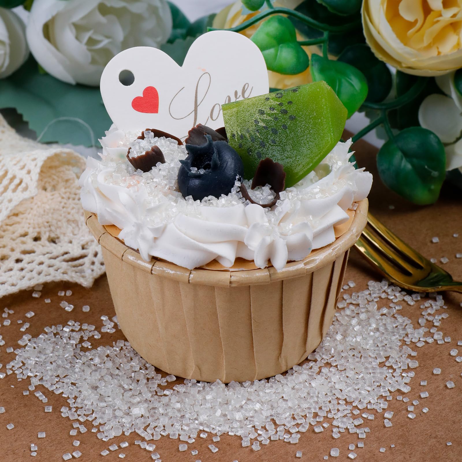 LittleStar Valentine sprinkles create romantic shimmer on sweet treats.