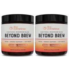 Live Conscious Beyond Brew Caramel Macchiato bottle pour for focus and steady energy