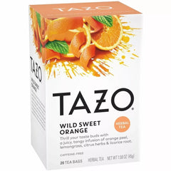 Brewing Live2Pedal Tazo Wild Sweet Orange Tea in a mug with bright aroma