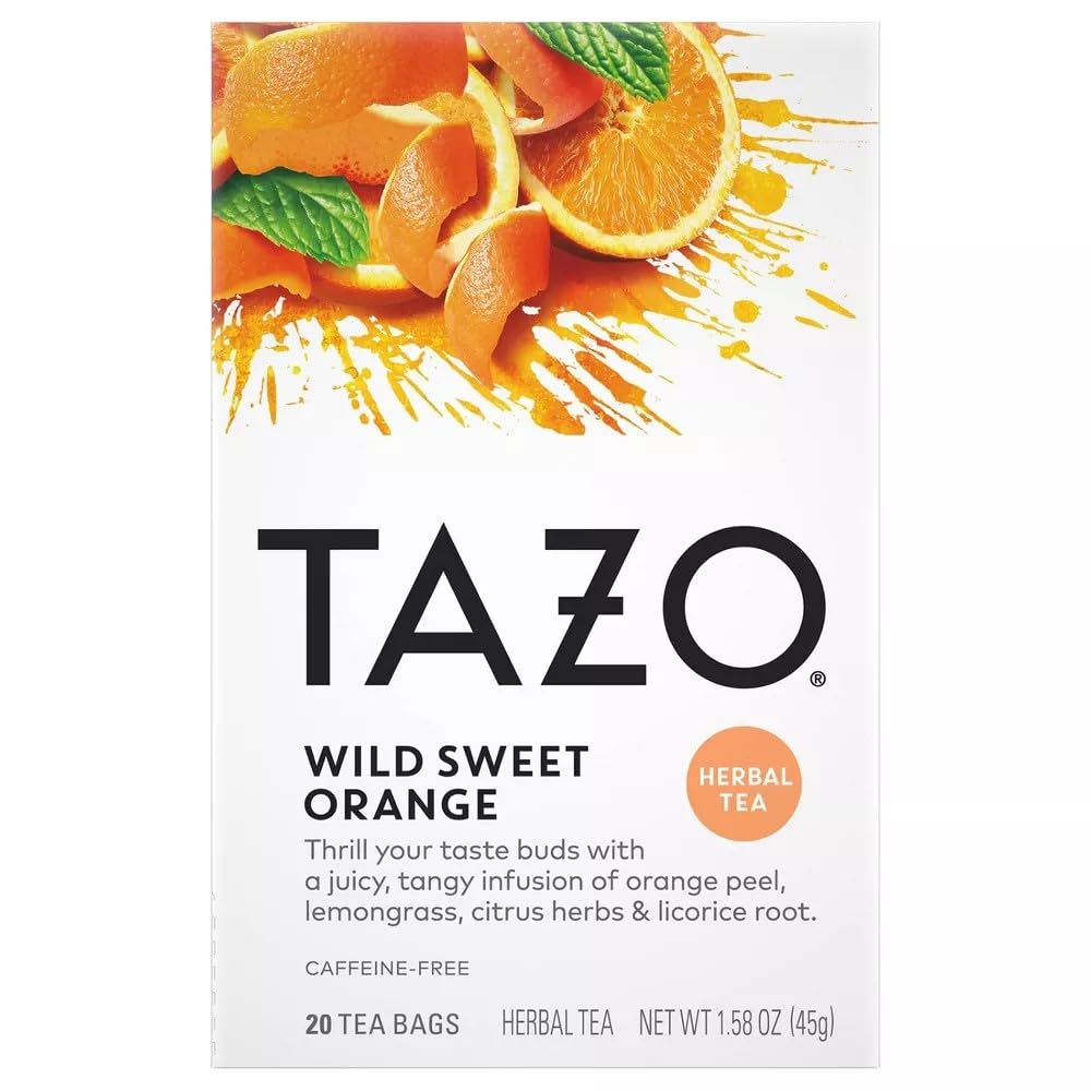Live2Pedal Tazo Wild Sweet Orange Tea packaging shows two-pack option for convenience