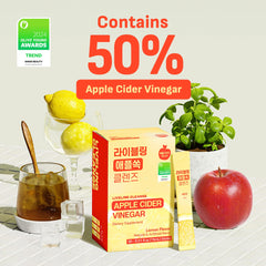 Liveling ACV stick dissolving in water shows a refreshing citrus mix