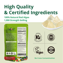 Living Jin Agar Agar Powder shows a clear gel ready for desserts