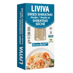 Liviva low-carb pasta pack shown on kitchen counter for easy meals.