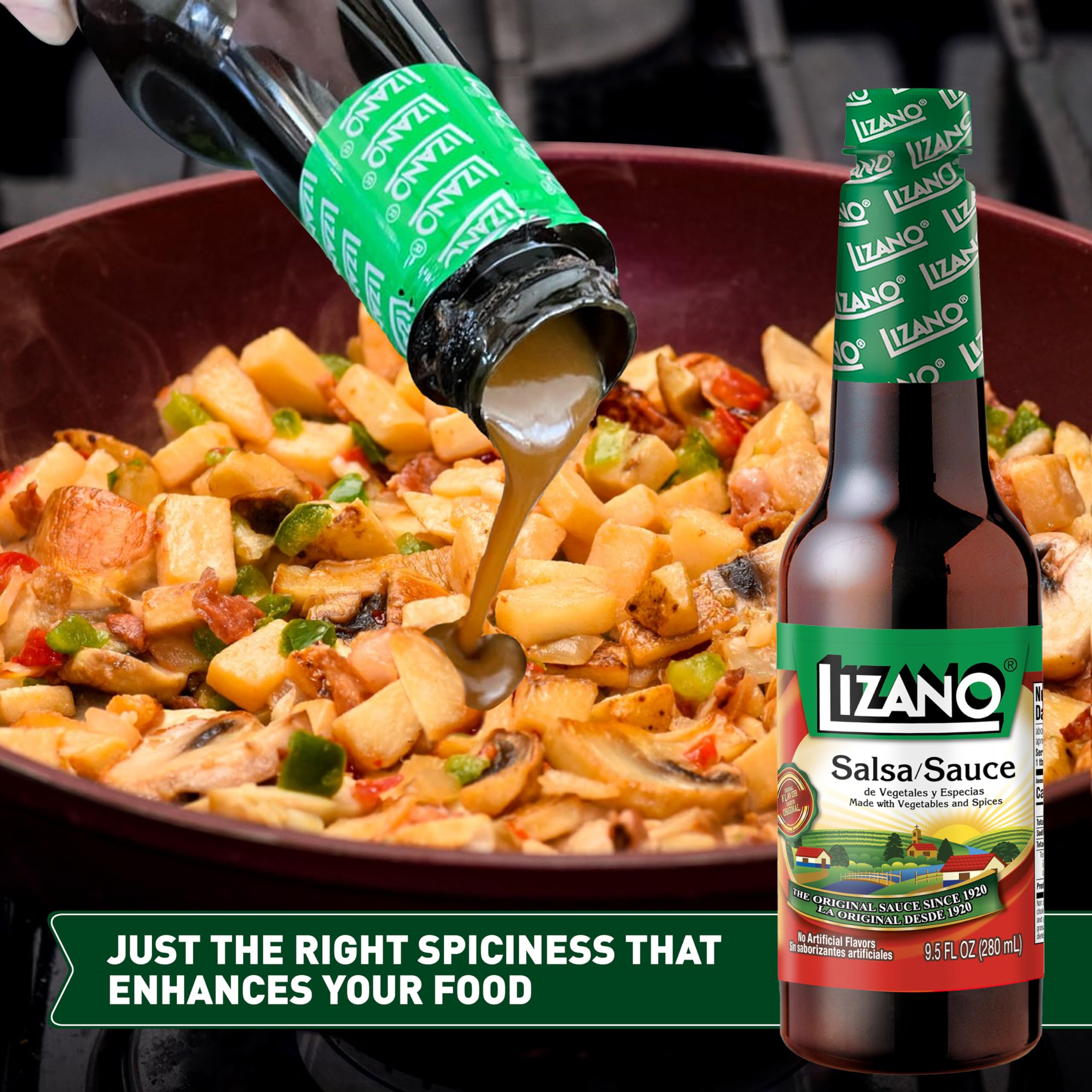 Eggs with Lizano drizzle, adding brightness and complexity.