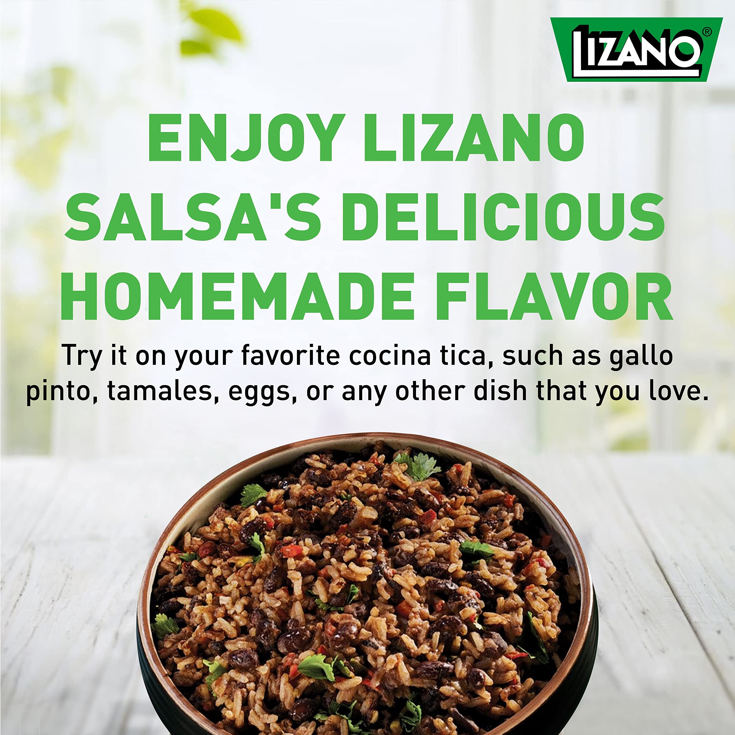 Gallo pinto served with Lizano for a tangy, savory touch.