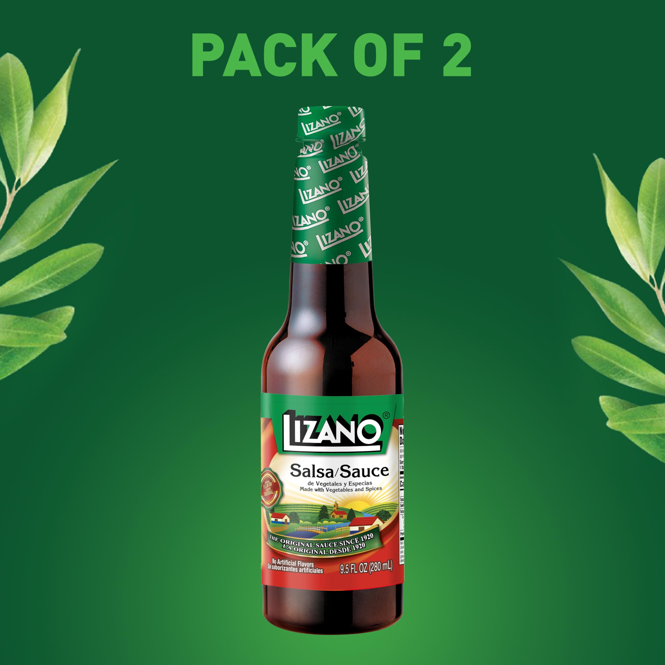 Lizano sauce label closeup highlighting natural ingredients and traditional recipe.