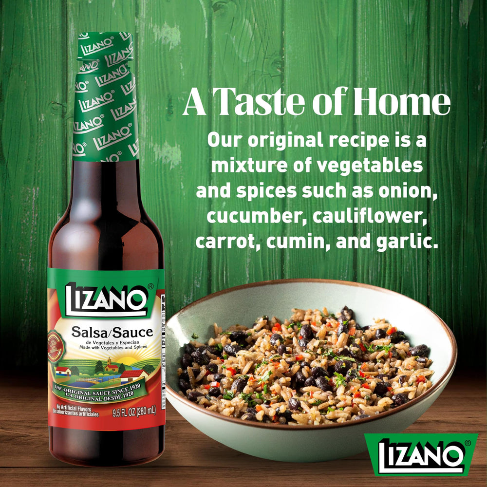 Pantry display featuring Lizano sauce as a Costa Rican kitchen staple.