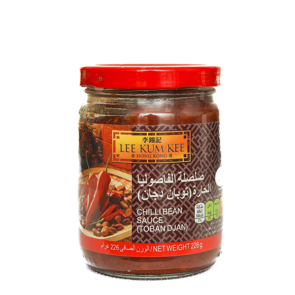 LKK Chili Bean Sauce 8 Oz jar pouring to enhance stir-fries and sauces
