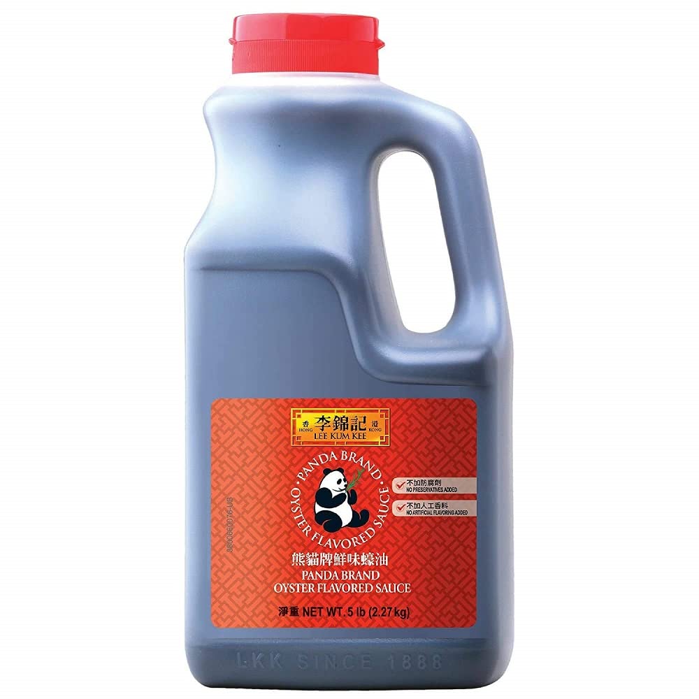 LKK Panda Oyster Sauce 5lb bottle, ideal for wok-ready stir-fries and sauces