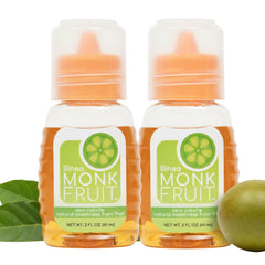 llinea Monk Fruit bottle pours zero-calorie sweetness into coffee.