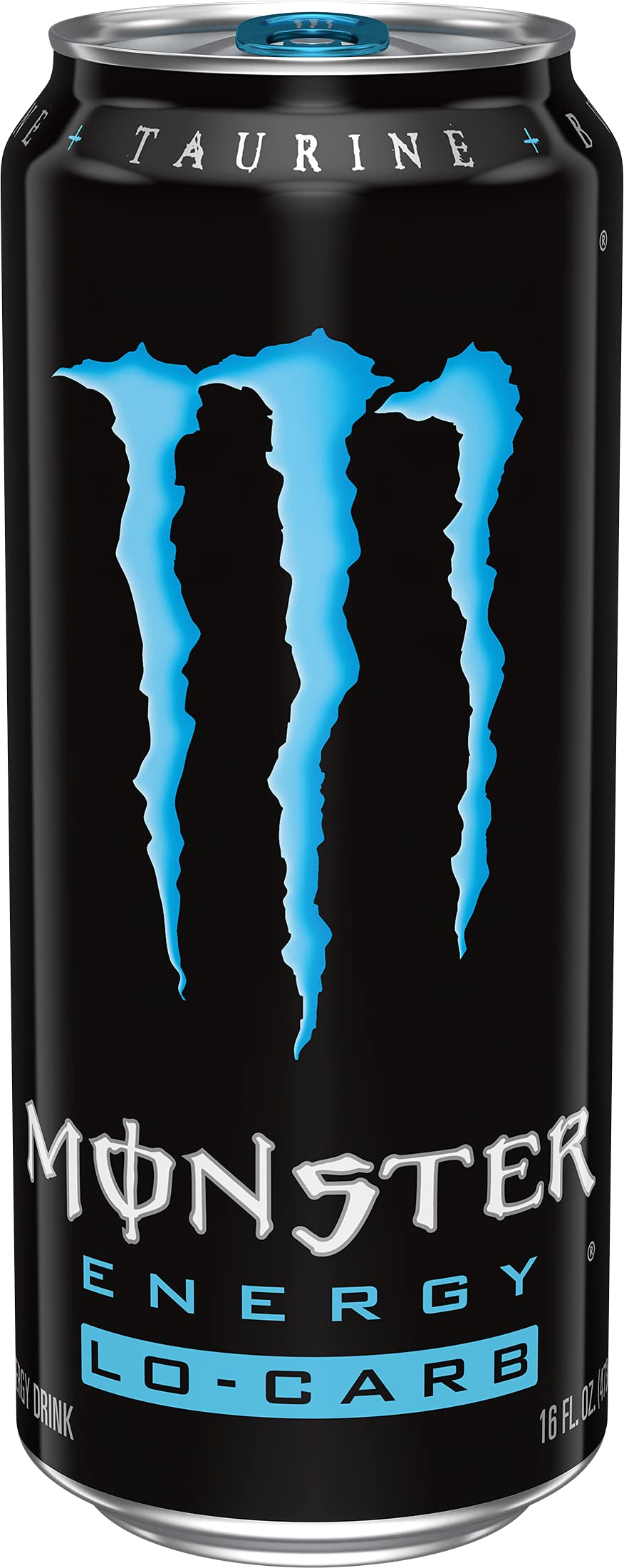 Lo-Carb Monster Energy can on ice for a refreshing break