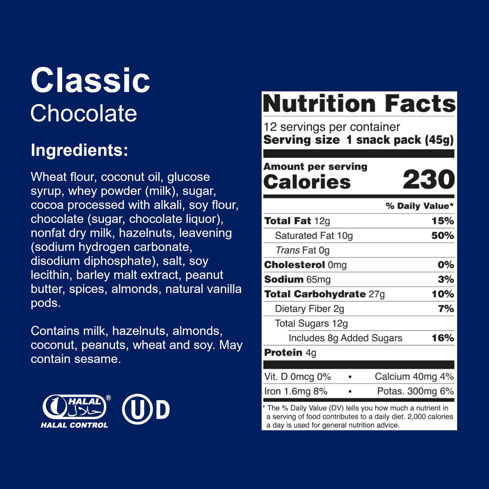 Loacker Classic Chocolate Wafers opening pack close-up highlights premium cream filling
