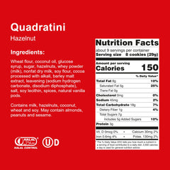 Loacker Quadratini Hazelnut wafers close-up showing crisp texture.