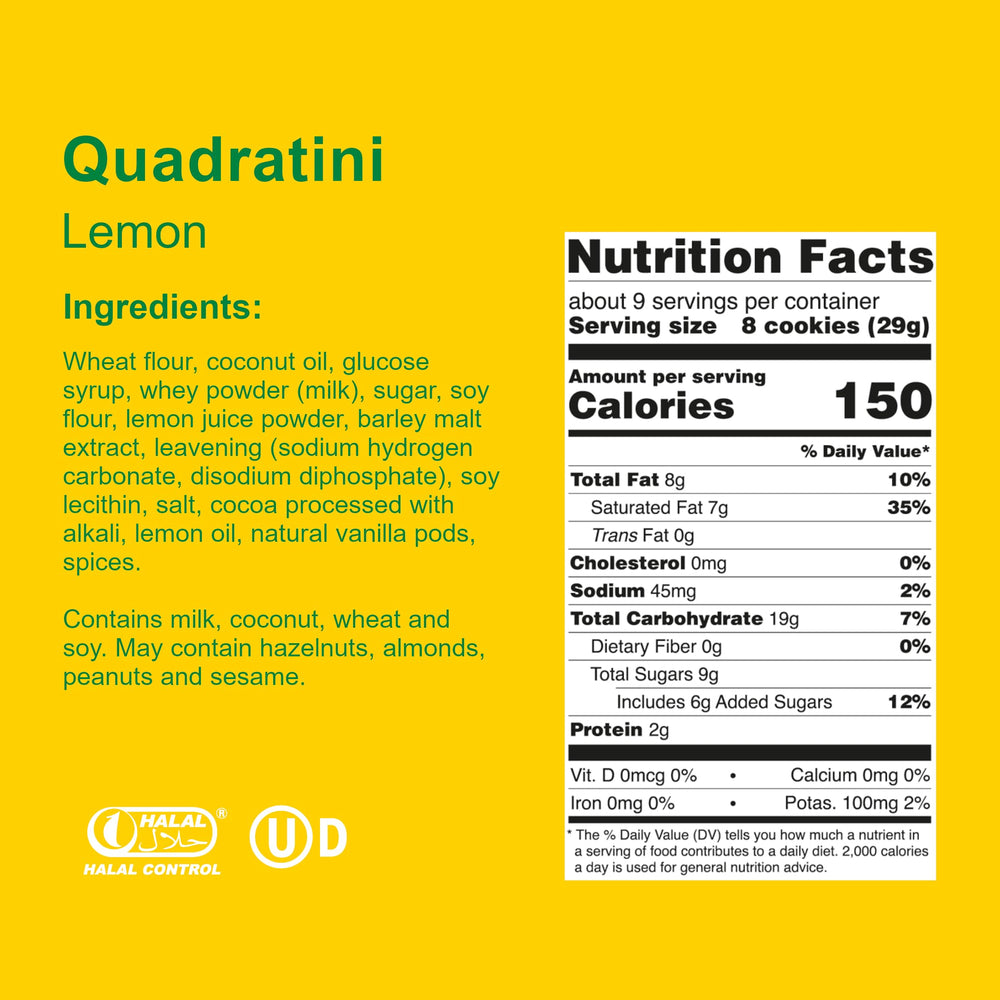 Loacker Quadratini Lemon Wafers bite-size snacks for quick convenient treats