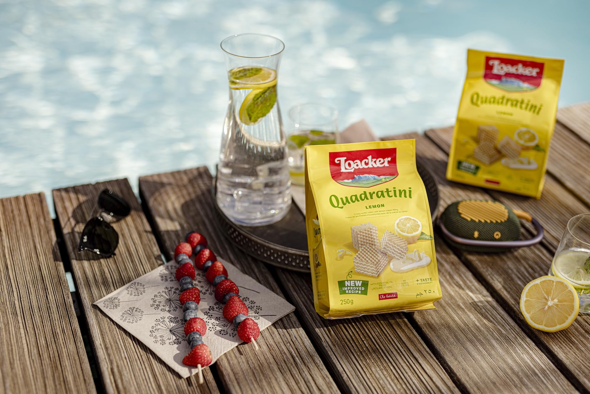 Loacker Quadratini Lemon Wafers pair well with tea or coffee