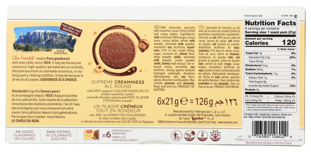 Loacker Tortina Original wafers close-up, crisp texture