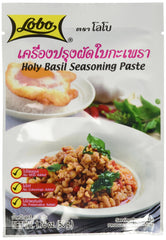 Lobo Thai holy basil paste packet front view for quick wok stir-fry.