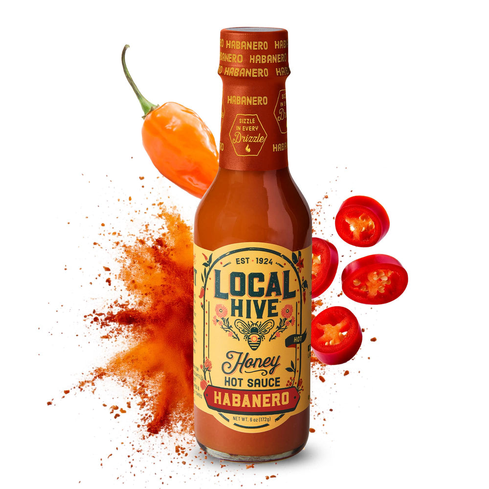Local Hive Habanero Honey Hot Sauce bottle for bold dipping and drizzling.