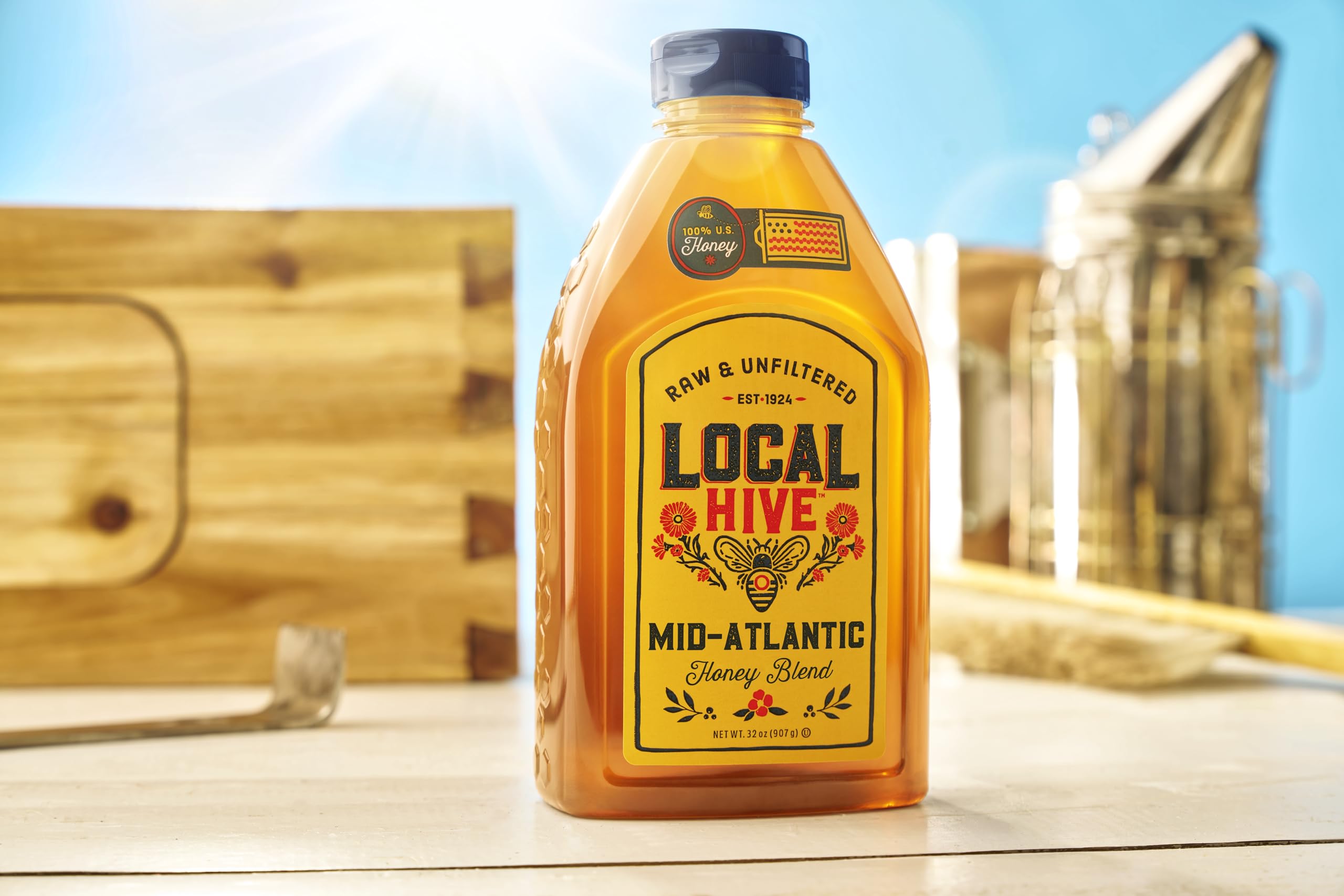 Local Hive Mid-Atlantic honey swirl in smoothie for balanced sweetness.