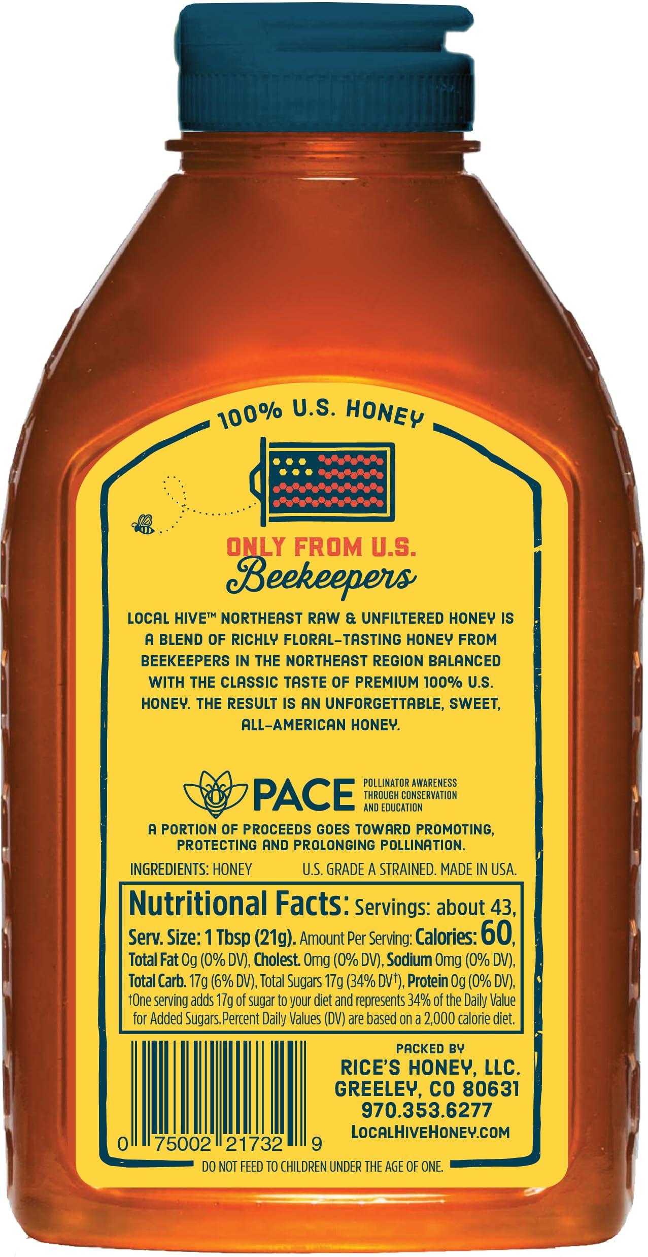 Local Hive Northeast Honey bottle pour shows smooth sweetness for drinks.