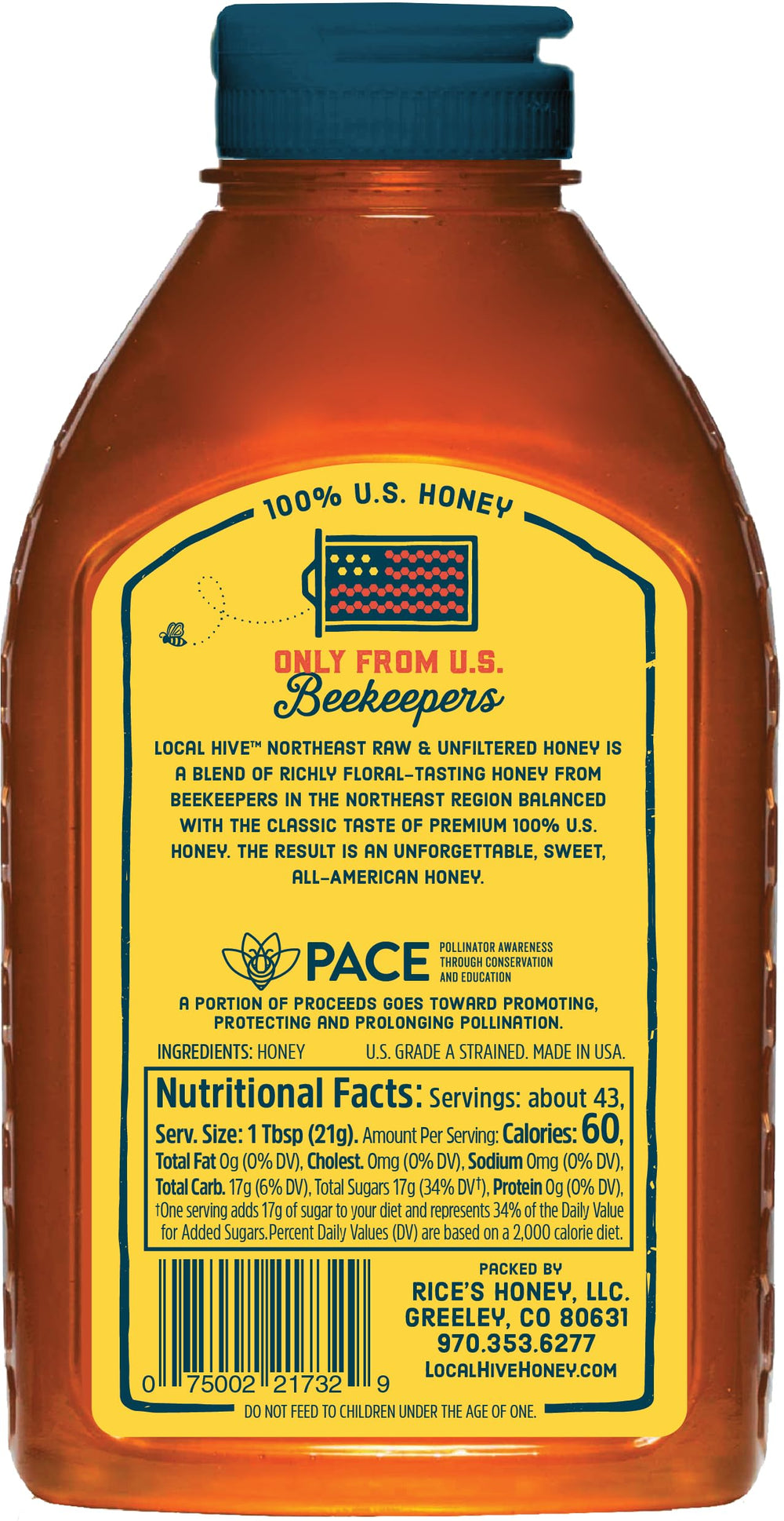 Local Hive Northeast Honey bottle pour shows smooth sweetness for drinks.