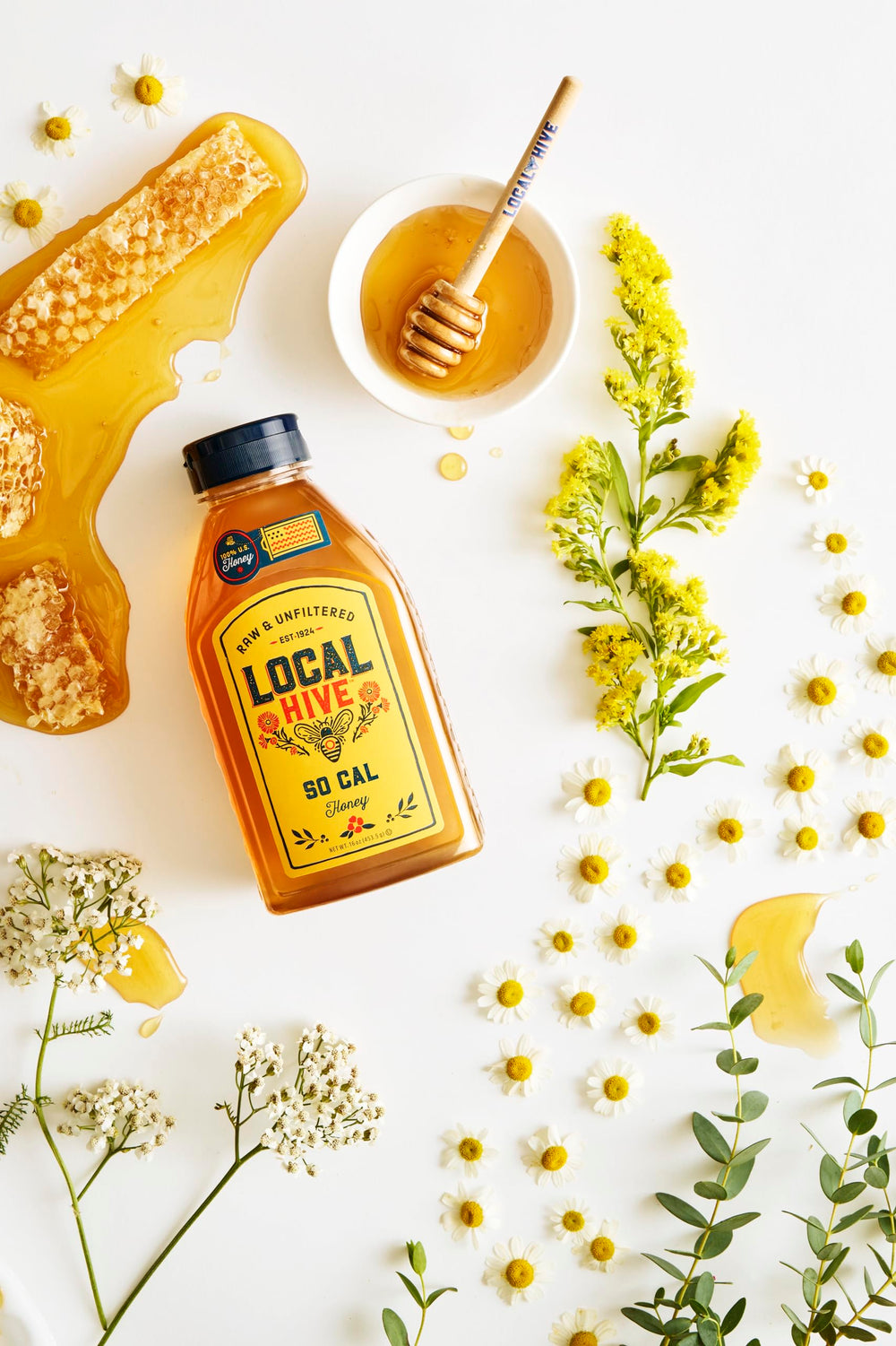 Local Hive honey in tea for a mellow citrus finish