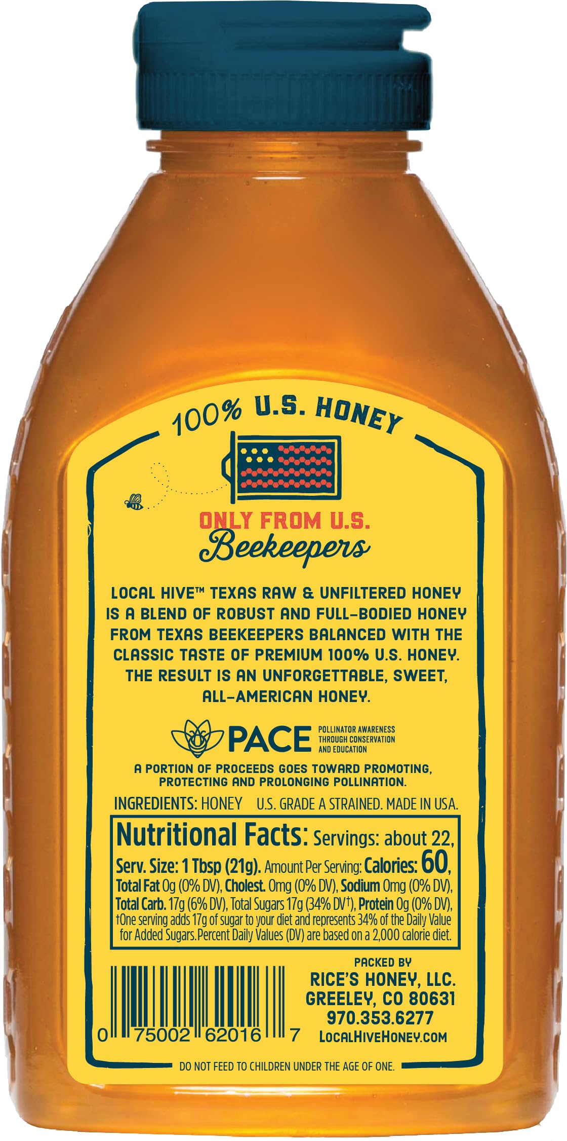 Local Hive Texas Honey bottle pour highlighting rich flow