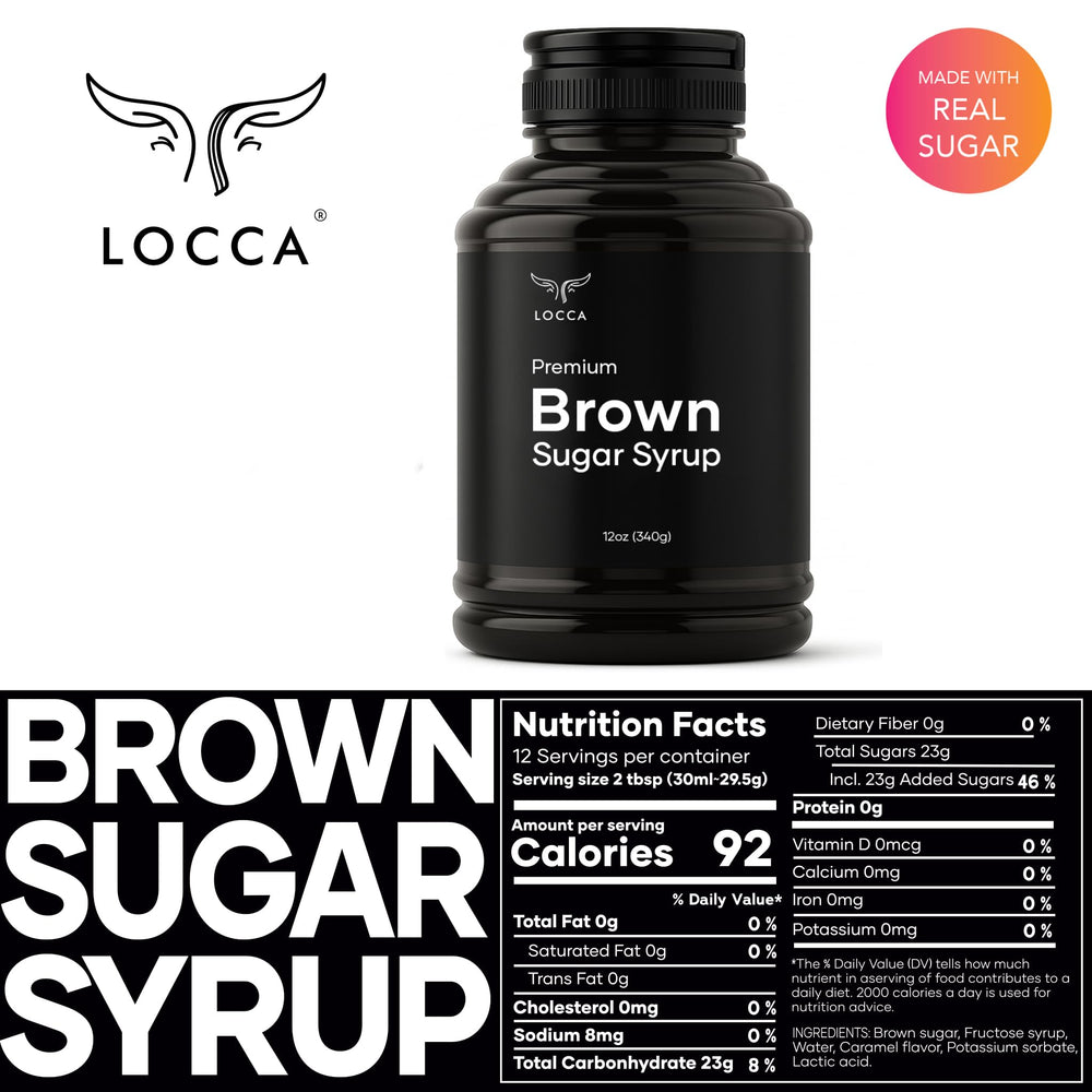 Locca label close-up showing premium ingredients for cafe quality drinks