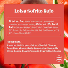 Loisa Sofrito Rojo ingredients close-up showing fresh peppers for robust flavor.