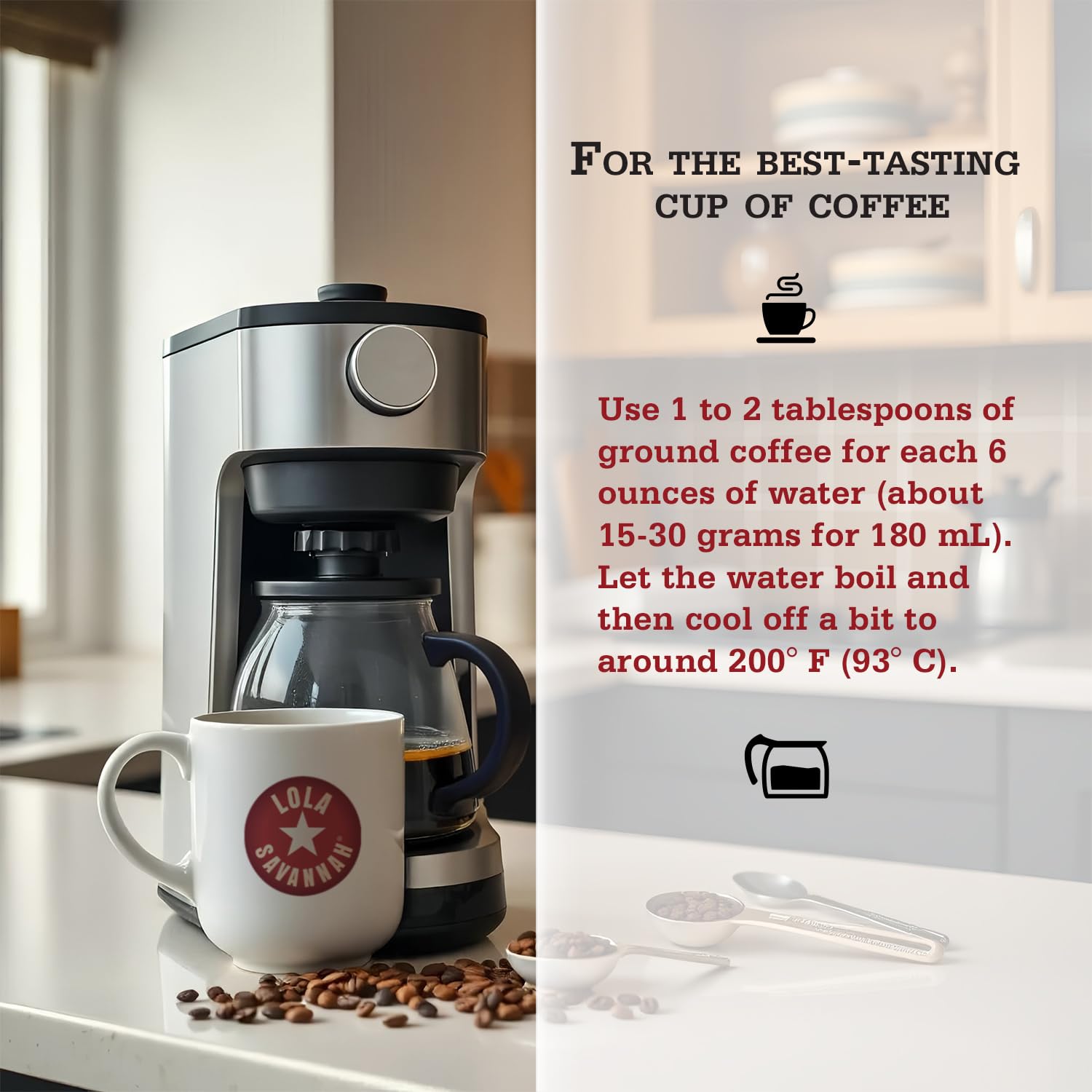 Roasted Arabica beans from Lola Savannah for a premium everyday flavor.