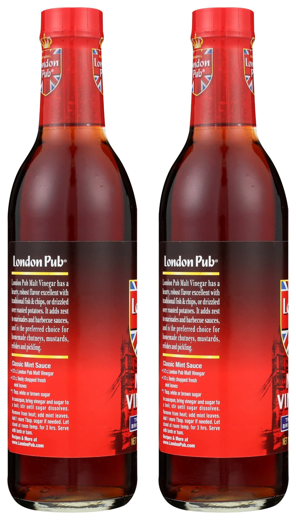 London Pub Malt Vinegar pour adds zesty marinades and bold flavor to dishes.