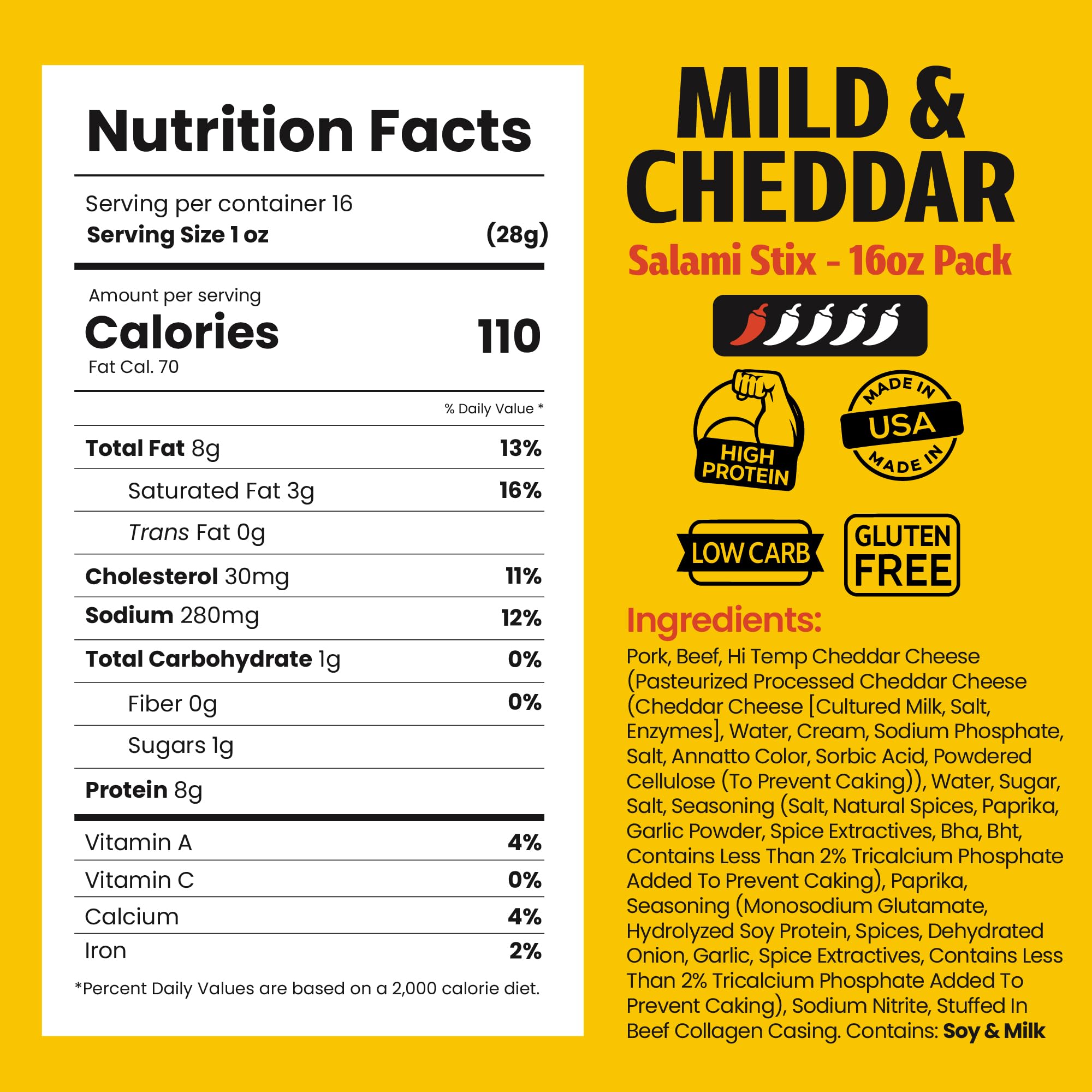 Long John Snacks dried salami stick close-up shows creamy cheddar texture and bold flavor.