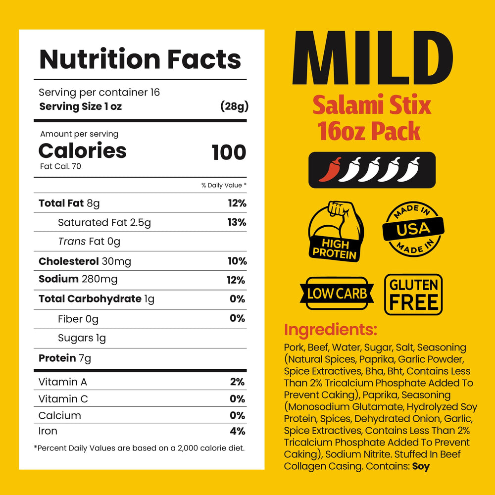 Long John Snacks dried salami sticks handcrafted process delivers rich, savory flavor.