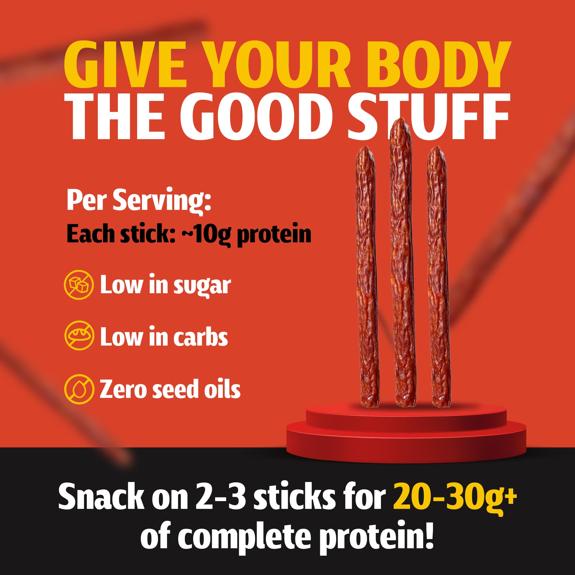 Long John Snacks dried salami sticks protein-dense, great for workouts.