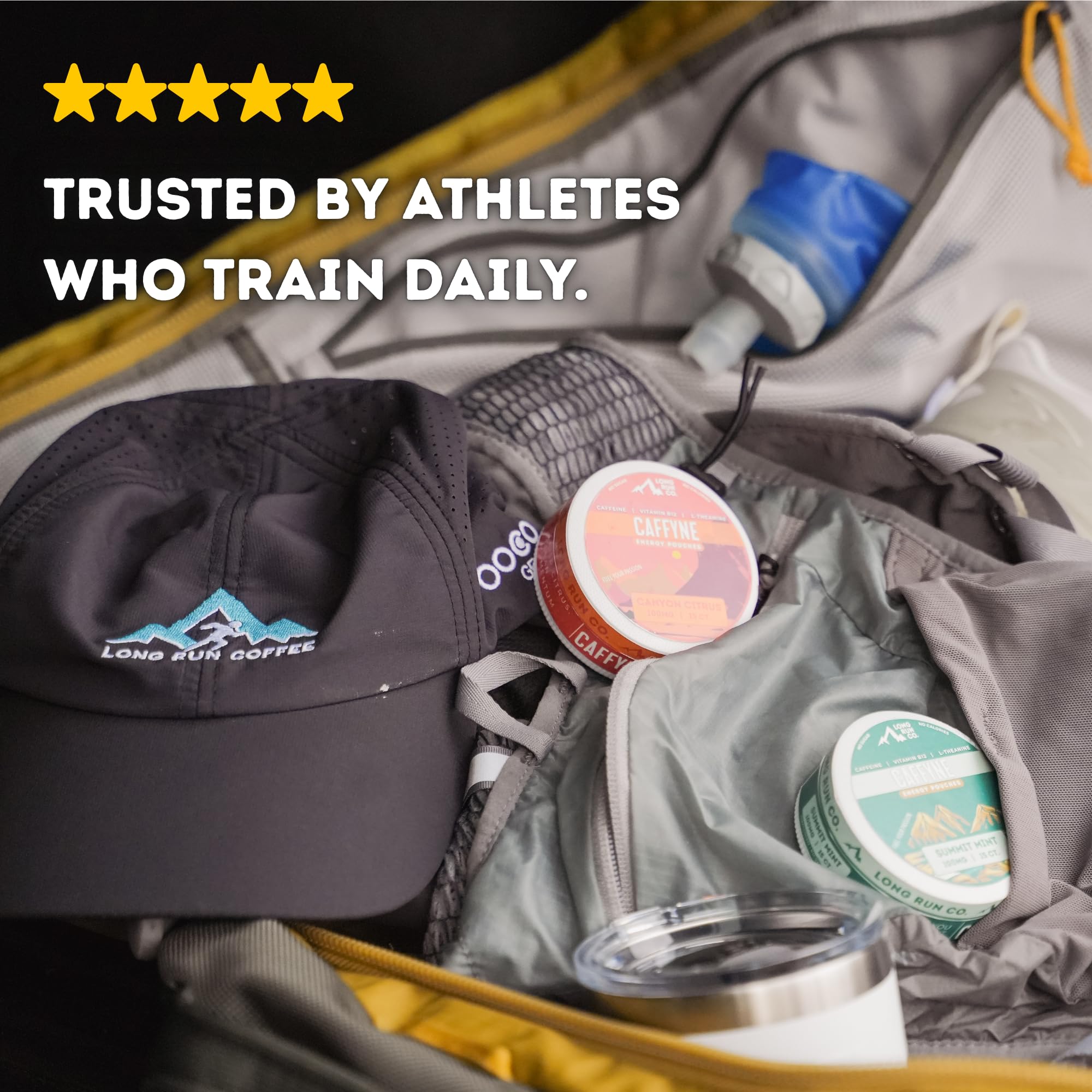 Post-run refresh idea using Canyon Citrus flavor from Caffyne pouch.
