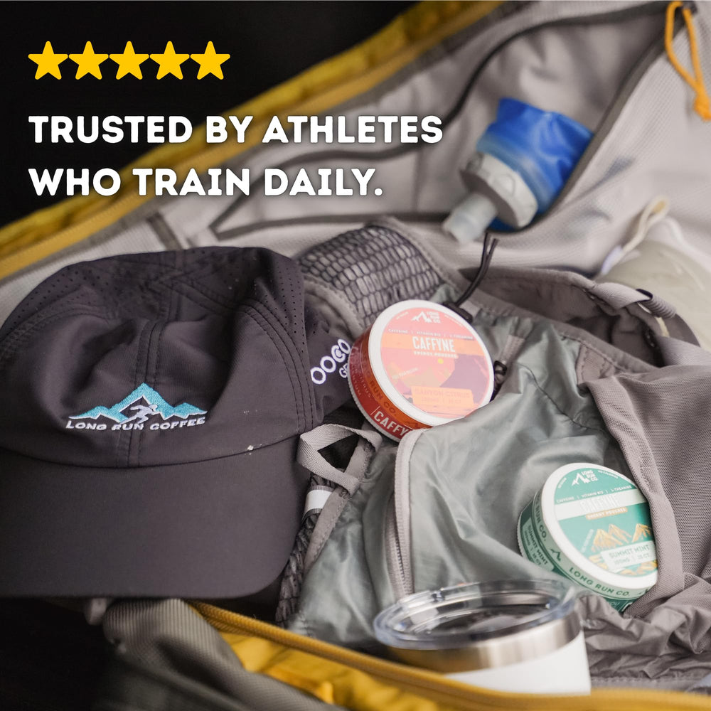 Post-run refresh idea using Canyon Citrus flavor from Caffyne pouch.