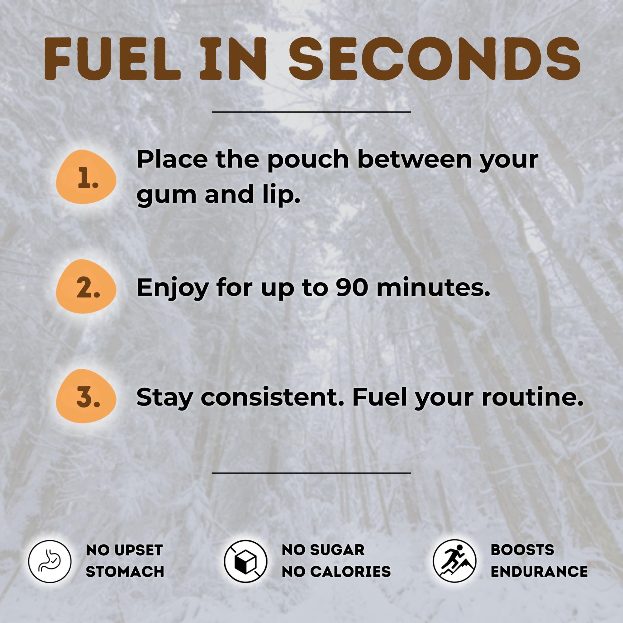 Nicotine-free energy option from Long Run Coffee Caffyne pouch.