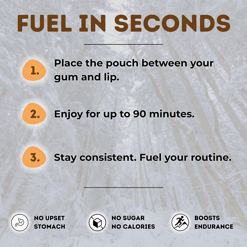 Nicotine-free energy option from Long Run Coffee Caffyne pouch.