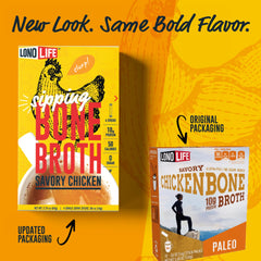 LonoLife powder scoop beside container emphasizes protein-rich serving