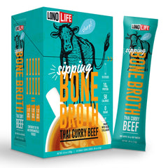 LonoLife Thai curry beef bone broth stick-pack for quick on-the-go nourishment