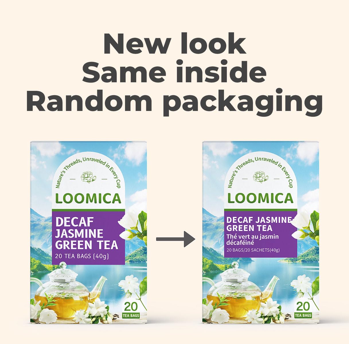 Relaxing moment with Loomica Decaf Jasmine Green Tea supporting calm focus.