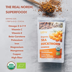 LOOV sea buckthorn powder scoop; easy to measure for day-to-day recipes.