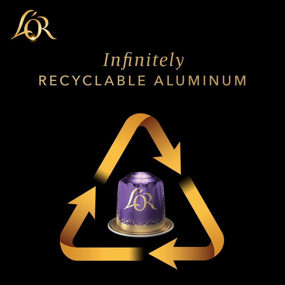 L'OR recyclable aluminum capsules preserve freshness and support sustainable coffee enjoyment