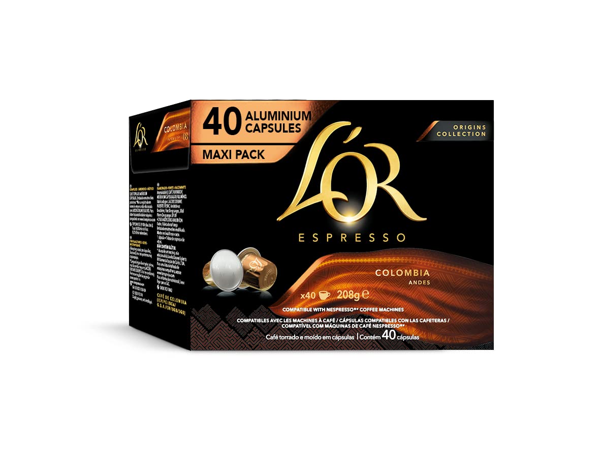 L'OR Espresso Colombia capsules image showcases a smooth, balanced cup.